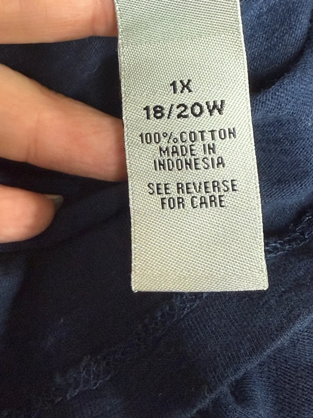 Catherines 1X Navy V Neck Graphic Tee Boho Stripe Print Plus Size Top - Picture 8 of 10